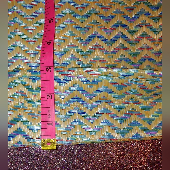 Blue Tassel Beach Woven Cosmetics Case Wristlet Purse Makeup Bag Lancome - Picture 4 of 6